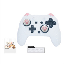 Cat Ear Silicone Case for Switch 2 Pro Game Controller Set Anti-Slip with Joystick Cap B