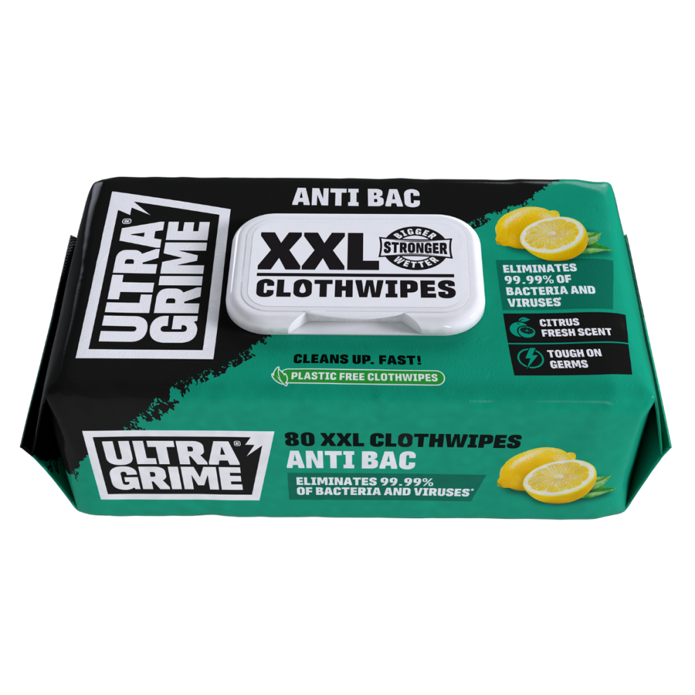 Ultragrime Life Anti-Bac Xxl+ Clothwipes 80 Pack - Rip-Top Display Box 5640 X 6