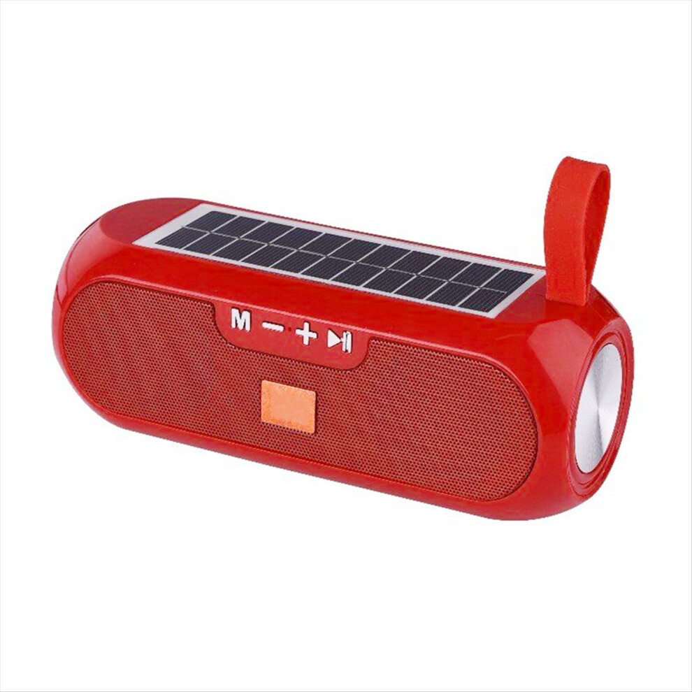 Solar Radio Fm Radios Mp3 Outdoor Wireless Bluetooth V4.2 Speaker Sound Box Music Subwoofer Aux Hifi Stereo Red 4851726480371