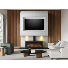 Acantha Media Wall 3 with Vision Electric Media Stove in Black
