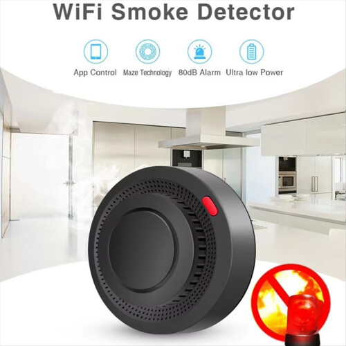 6Pack Tuya WiFi Smart Smoke Sensor APP Control 80dB on Site Alarm for & Assistant,B 2