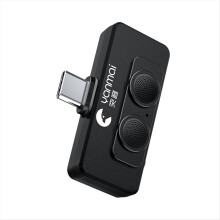 R6 Dual Microphone for Vlogging, AI Noise Reduction, Mobile Phone Mic Live Broadcast Recording Interview Black