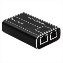 2 Port POE Extender, IEEE 802.3af/At PoE+ Standard, 10/100Mbps, Repeater 100 Meters(328 Ft), Extender PoE Input: 30W