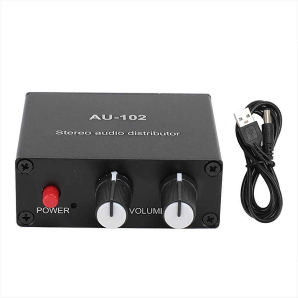 2 Channel Sound Amplifier 1 Input Output 3.5Mm Alone Control Stereo Distributor Preamplifier 4853510307079