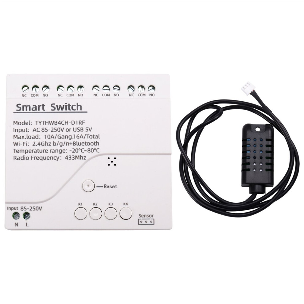 Tuya Wifi Smart Switch Temperature Humidity Sensor Monitor Ac 85-250V Wireless For Home 4852612335782
