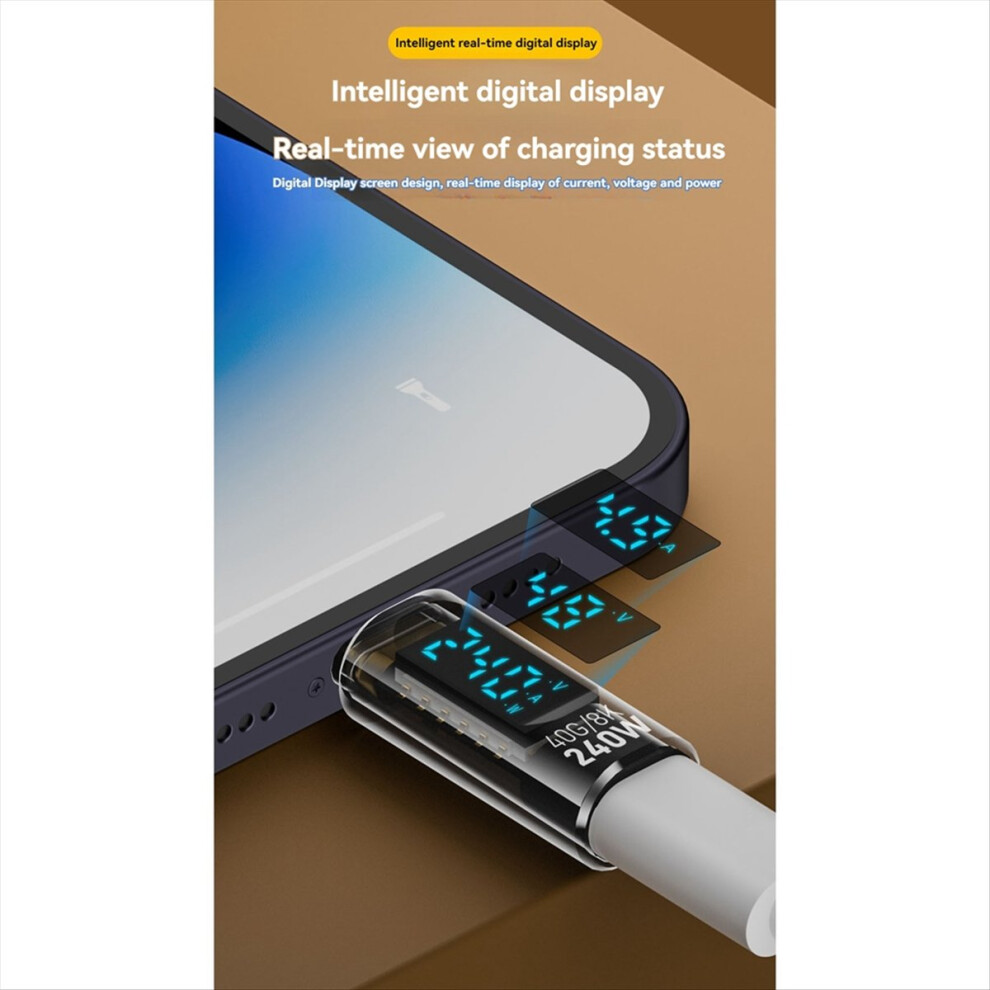 Type C To Otg Adapter 240W Usb4 Digital Display Charging 8K Video Transfer For Phone Tablet Clear Black 4853510317566