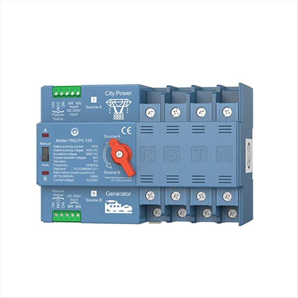 Ats Dual Power Automatic Transfer Switch For Generator Or Pv Energy To City Changeover 125A 4P 4852612302081