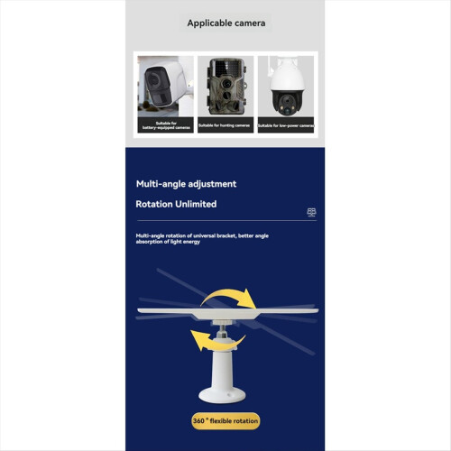 3W Solar Panel for Security Camera Outdoor IP65 Waterproof with 3 Meters Charging Cable Charging,C 2