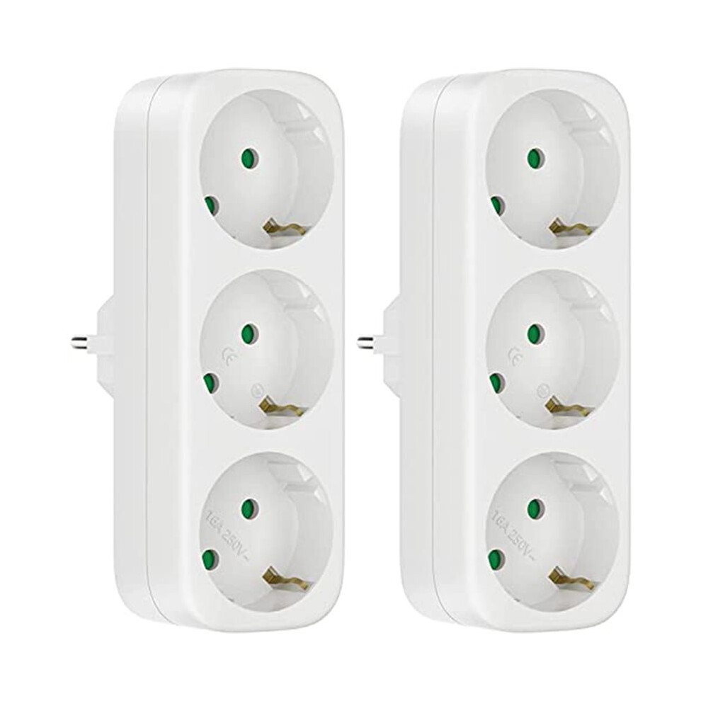 Multi Socket Without Cable, 250V/16A Adapter, Portable Sockets, 3680W Converter Eu Plug,2 Pack 4851222308988
