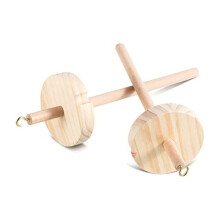 2-teiliges DIY-Spinnrad aus Holz mit Handspindel und Oberwirtel für Anfänger im Nähen