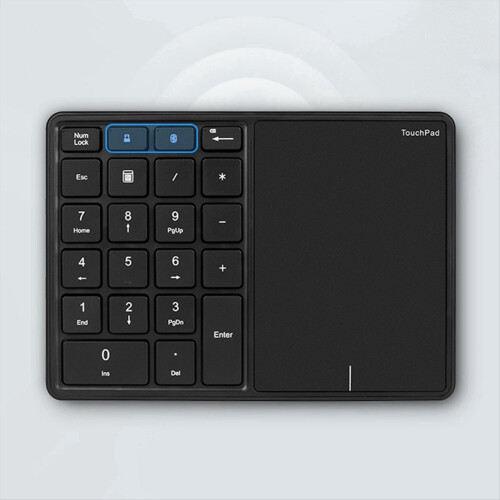Bluetooth Numeric Keyboard with Touchpad Rechargeable USB Wireless Numeric Keyboard for Android, , IOS 2