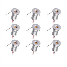 Mini Downlight DC12V 1W 3000K 9 Pack Silver Shell, Used for Indoor Wardrobe Lighting, Cabinet Artwork Light
