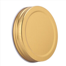 Pacote com 24 tampas para potes de vidro com boca regular, à prova de vazamentos, para armazenamento seguro (Douradas)