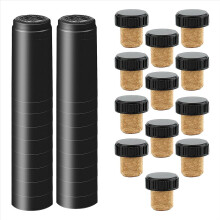 Krympplast för vinflaskor, 50 st. svarta PVC-krympplaster för vinflaskor, 50 st. vinkorkar, krympplast i PVC