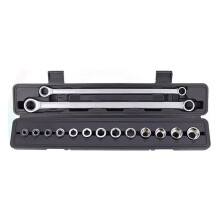 15PCS Adjustable Ratchet Wrench Kit Labor-Saving Torque Spanner Socket Set for Car Repair Hand Tools Fixed Head