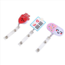 8 Pieces Felt Retractable Badge Reels, Themed Badge Holders Gift for Christmas Thanksgiving School Nurses Students