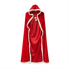 Julekappe Julemandskappe Voksen Julekappe til Kvinder Jul Halloween Kostume Kappe Hætte Udklædning 150cm