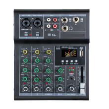 Professionel digital DJ-mixerkonsol 4-kanals lyd med USB-port understøtter Bluetooth-forbindelse afspilning sort