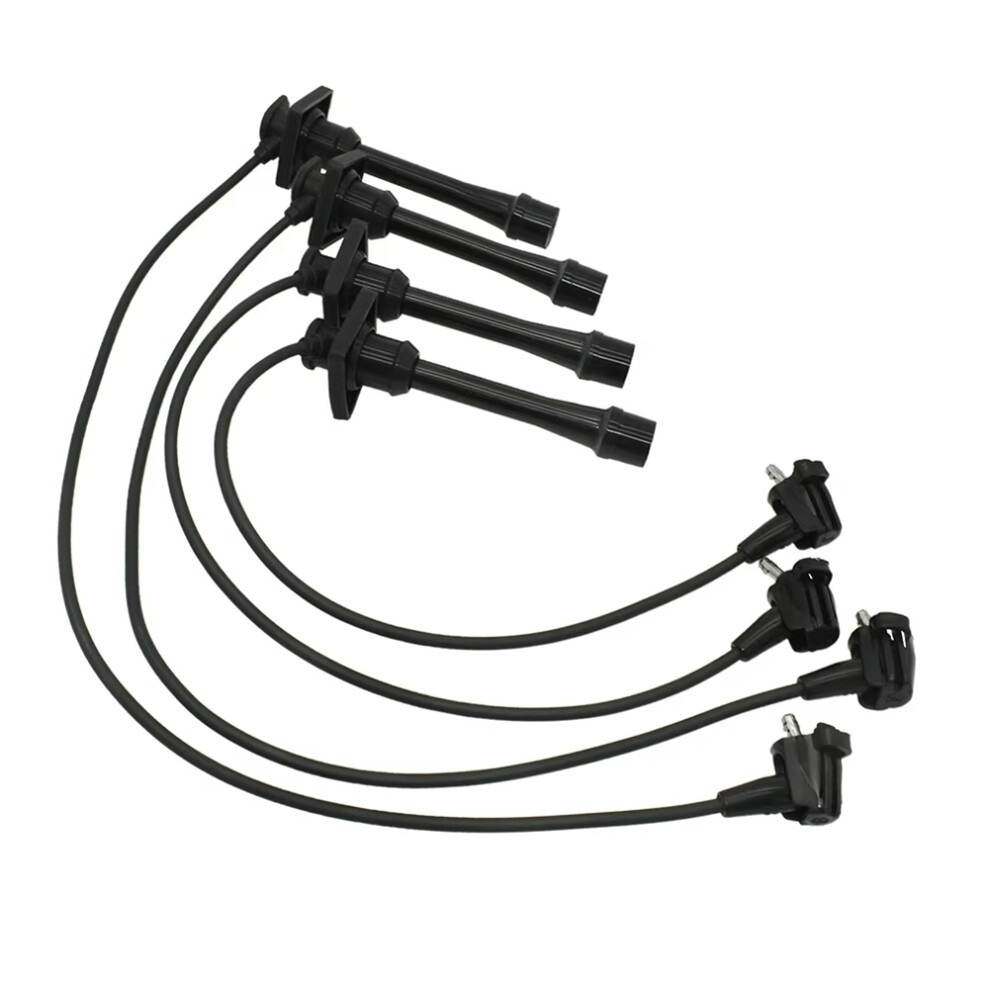 4X Spark Plugs Ignition Cable 90919-22327 9091922327 For 1.6L 1.8L 1993-1997 Black 4851385602046