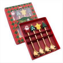 Conjunto de Natal para Presente, Talheres e Colheres: Colher de Sobremesa, Garfo de Frutas, Colher de Café. Conjunto de Talheres D