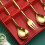 Christmas Set Gift Tableware Spoon & Fork Set Dessert Spoon Fruit Fork Coffee Spoon Tableware Set D 5