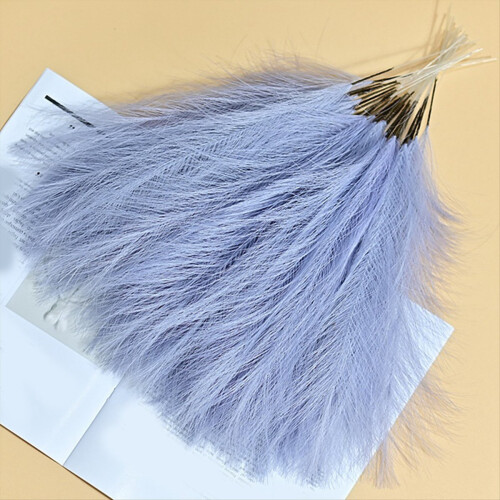 Buquê artificial de capim-dos-pampas, 43 cm (16,9 polegadas), decoração boho, flor azul marinho.