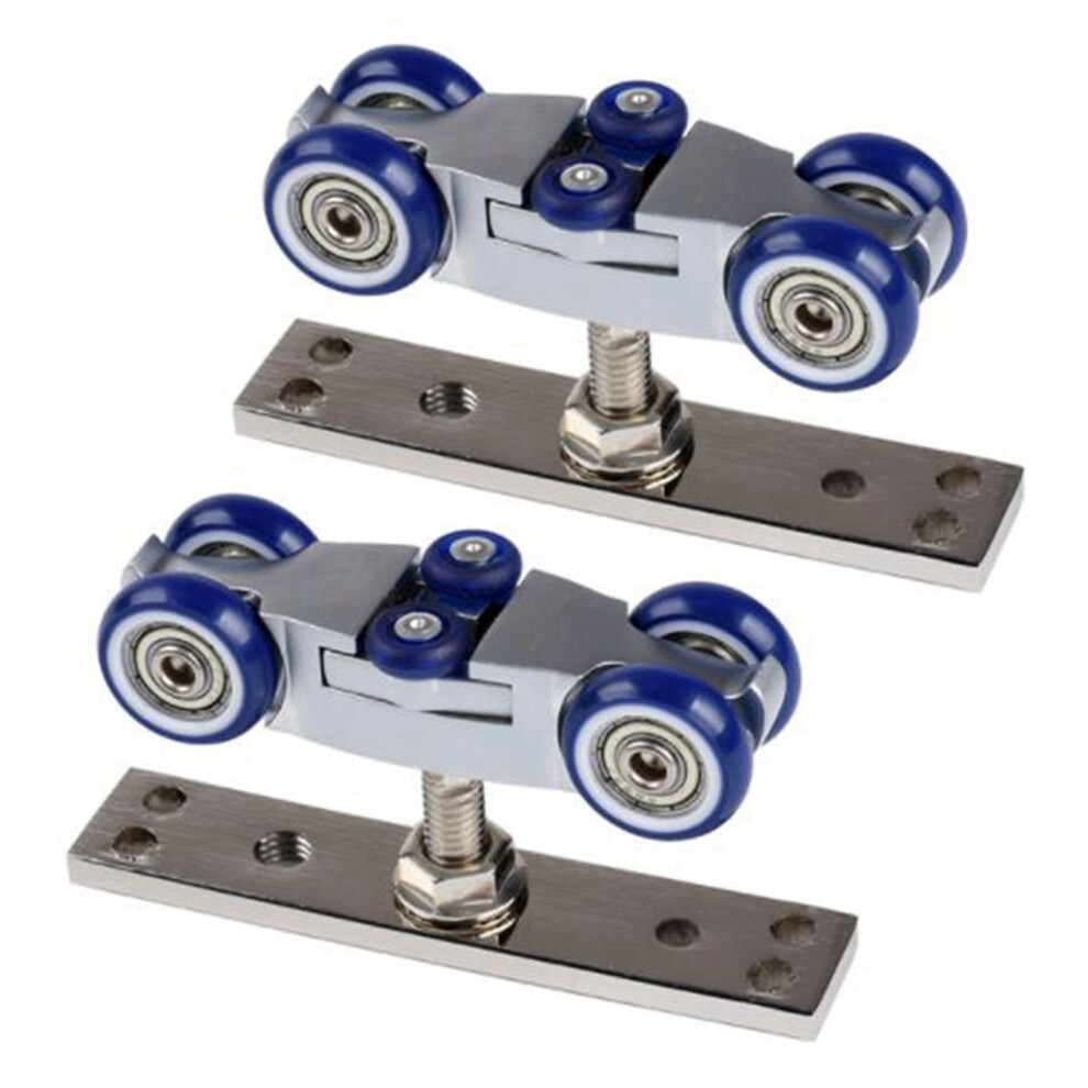 2X Bifold Door Hardware Wooden Sliding Pulley Furniture Wheel Barn Roller 4851222316815