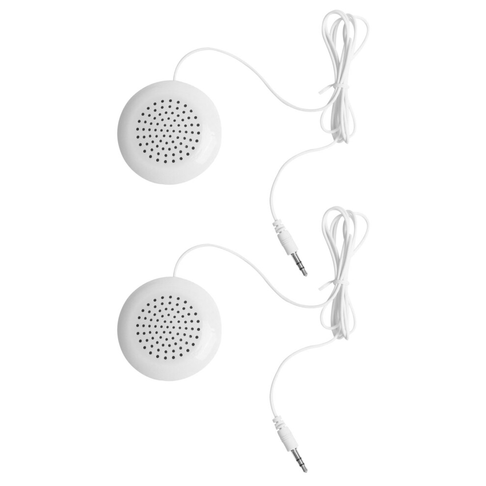 2X New 3.5Mm Portable Mini Speaker Pad For Mp3 Mp4 Cd Phone White 4851385637253
