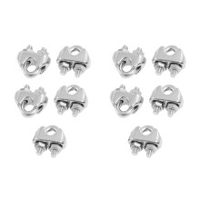 Conjunto de 15 abraçadeiras de aço inoxidável 304 para cabos de aço de 3/25 polegadas (3 mm).