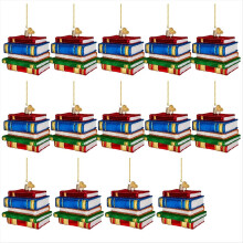 Christmas Tree Decorations, Gifts for Book Lovers, Acrylic Book Cart Decorations for Holiday Home Decor
