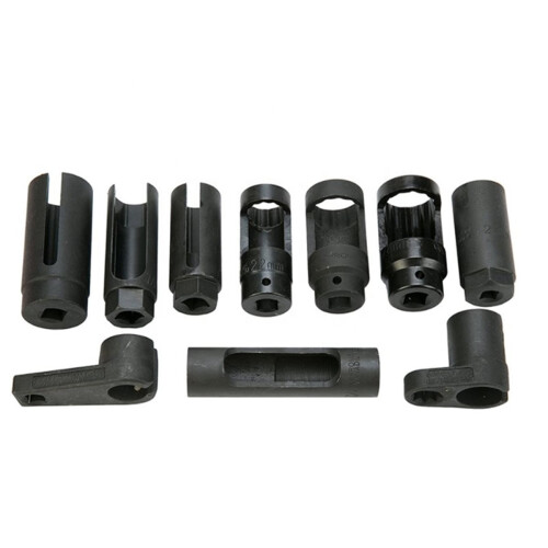 10PCS Black -V Steel Master Sensor Socket Kit Tool O2 Oxygen Sensor Pressure Wrench Socket Removal Tool
