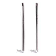 2 Chaves Torx Estrela de Braço Longo Invioláveis Prateadas, T25 100mm