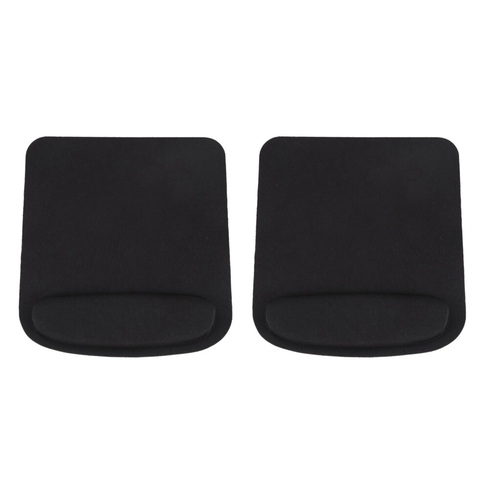 2X Rectangle Wrist Support Cloth + Eva Mouse Pad Mice Mat For Compute 210X230x20mm Black 4853796913421