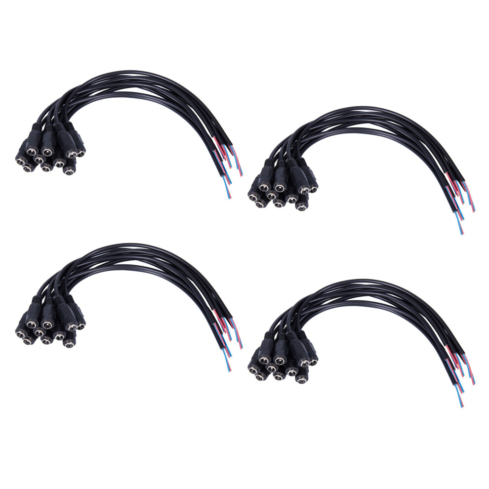 40Pcs 12V Dc Power Plug Female Jack Plug Connector Cable 5.5X2.1mm With Cord Cable 15Cm For Cctv Led Strip Light 4853796912080