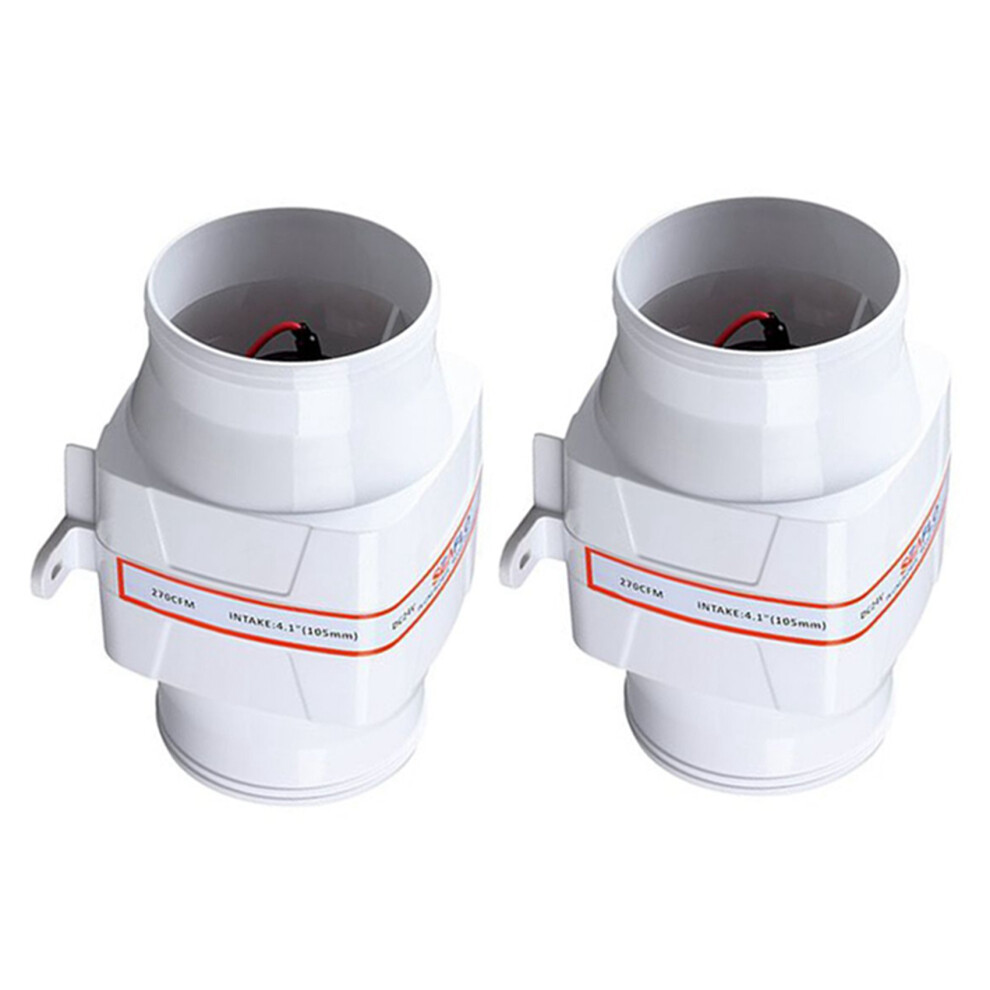 2X 4Inch In-Line Marine Bilge Air Blower 12V 270 Cfm Quiet Boat White 4853796922898