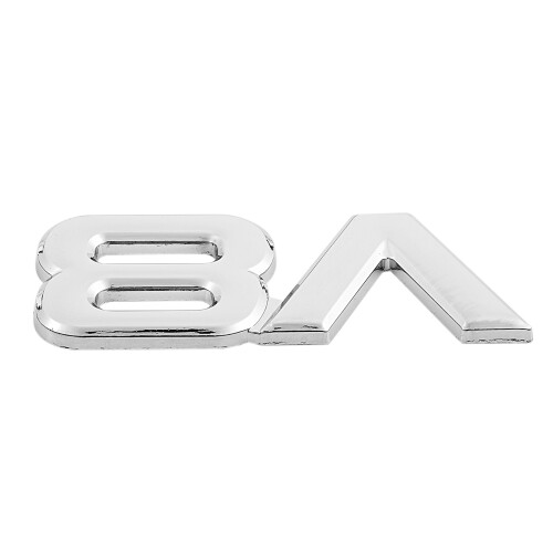 3X 3D Ασημί Αυτοκόλλητο με Εμβλήματα Πίσω Αυτοκινήτου V8 7,5X3,5cm 2