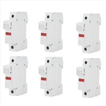 6X RT18-32X AC 380V 32A 1-polet 10X38mm DIN-skinnemontert sikringsholderbase