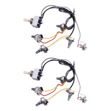 2X Gitarledningsnett Forhåndskablet 2 Volum 2 Toner 4-500K Pot for LP Gitar