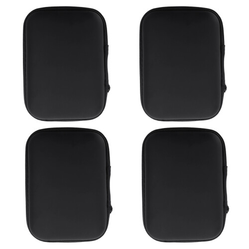 Conjunto de 4 Bolsas Portáteis para Disco Rígido de 2,5 Polegadas com Zíper e Proteção Contra Impactos - Preta