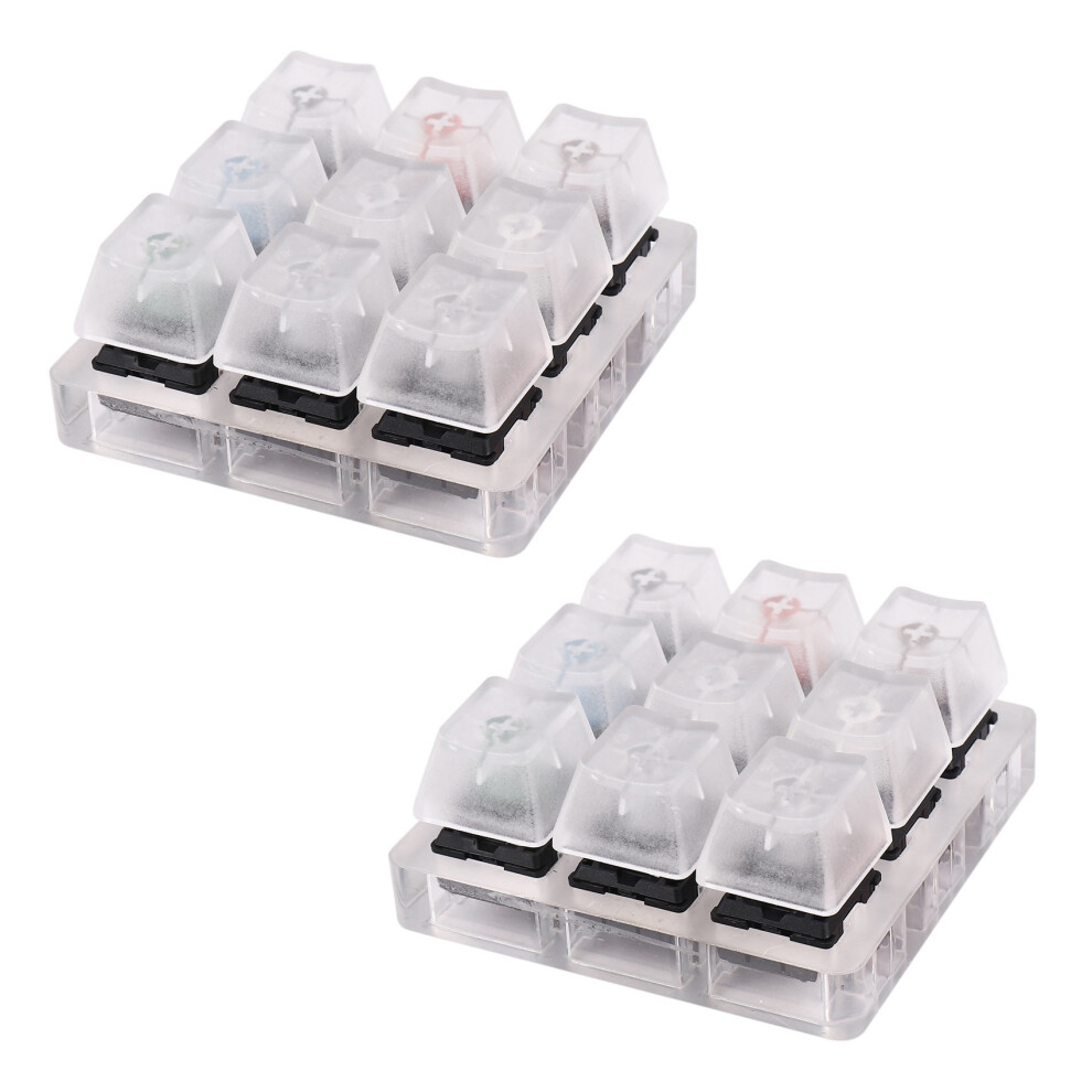 2X Acrylic Keyboard Tester 9 Clear Plastic Keycap Sampler For Cherry Mx Switches Black 4853796938677