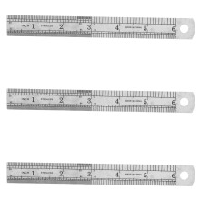 3 st 15 cm 6 tums rostfria linjaler, mätverktyg