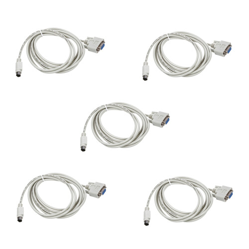 5X DB9P σε 8P Mini Din RS232 Καλώδιο Λήψης Λευκό 8,2 Ft για PLC -EH