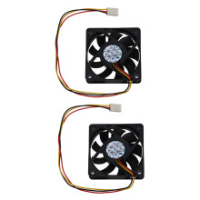 2x CPU-ventilator, radiatorventilator 60 x 60 mm, voor computerbehuizing - zwart