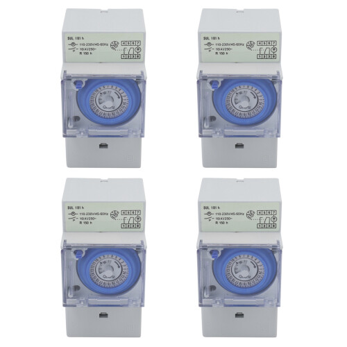 4X SUL181H Mekanisk Timer 24 Timer Relæ Elektrisk Programmerbar Timer 24 Timer Din Skinne Timer Afbryder