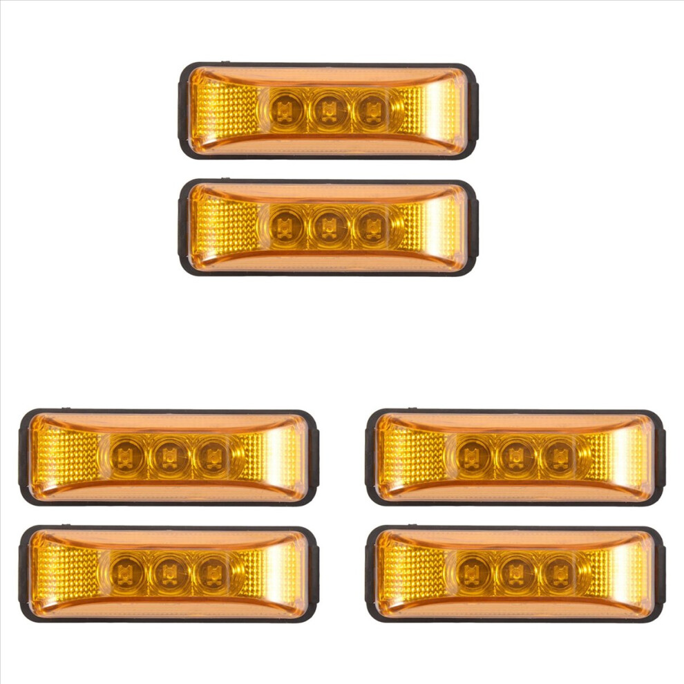 6Pcs 24V 3.9Inch 3 Led Truck Trailer Front Rear Led Side Marker S Clearance Indicator Lamp Waterproof Light 4853796955971
