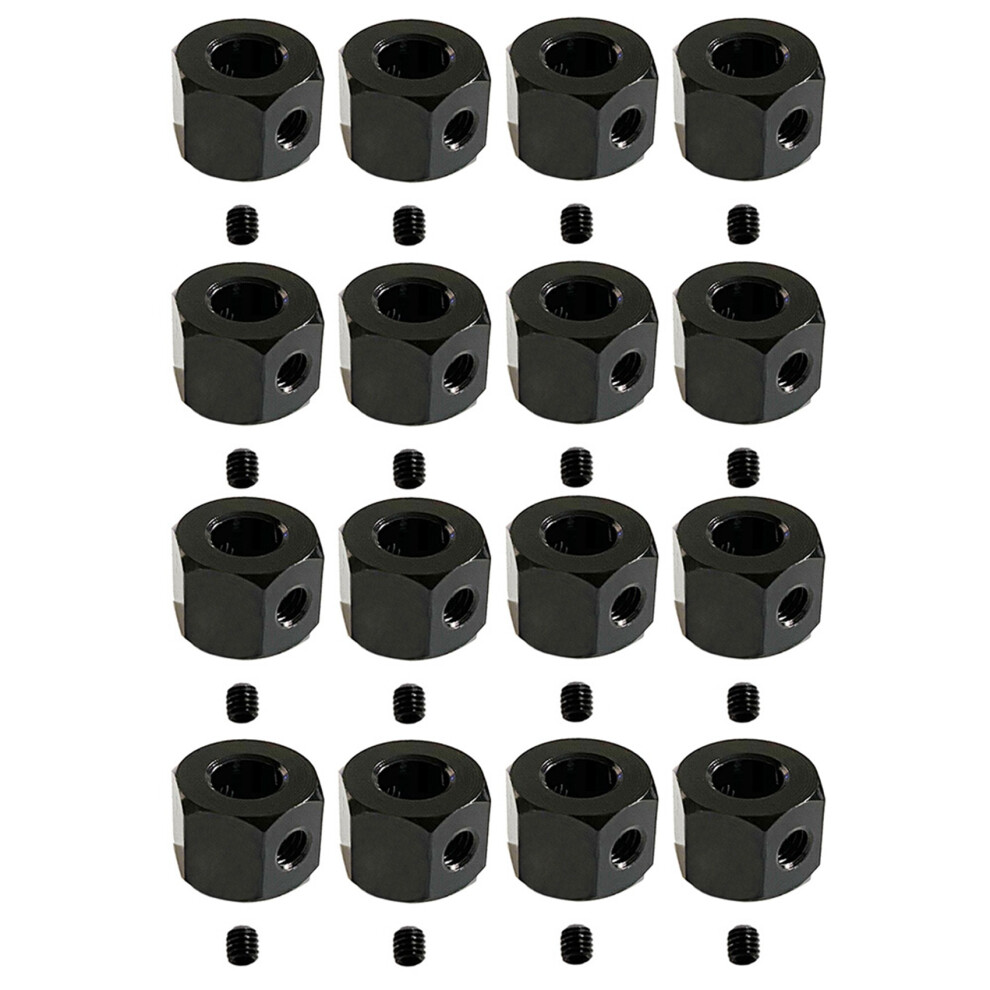 16Pcs 5Mm To 12Mm Metal Combiner Wheel Hub Hex Adapter For D12 C14 C24 B14 B16 Mn D90 D91 Rc Car Upgrade Parts, Black 4853796936550