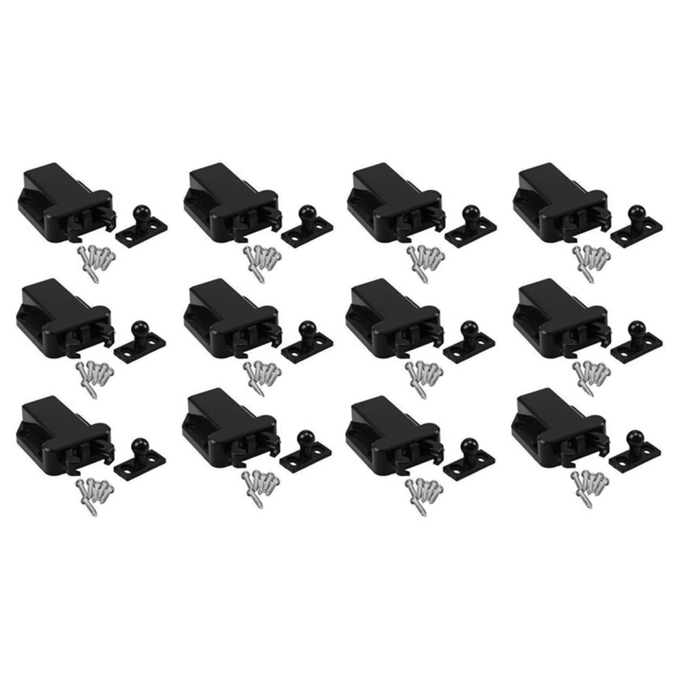 12-Pack Non-Magnetic Push To Open Catch Lock Drawer Cabinet Catch Latch Cupboard Bedroom 4853796940038