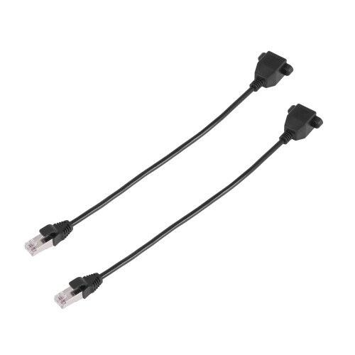 2x RJ45 hun-til-han-adapter netværksforlængerkabel panelmontering 27 cm