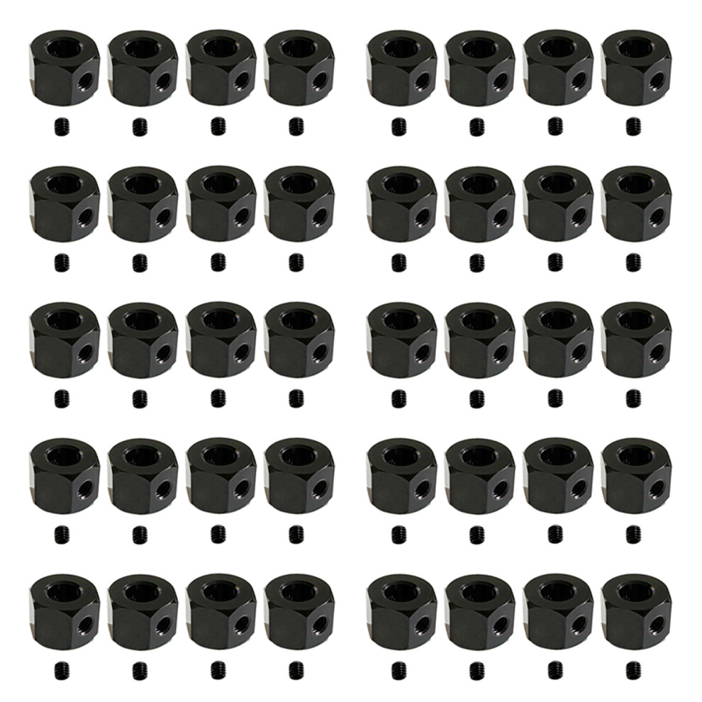 40Pcs 5Mm To 12Mm Metal Combiner Wheel Hub Hex Adapter For D12 C14 C24 B14 B16 Mn D90 D91 Rc Car Upgrade Parts, Black 4853796964805