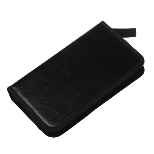 Θήκη αποθήκευσης 3X 80 VCD DVD CD από τεχνητό δέρμα, μαύρη 1